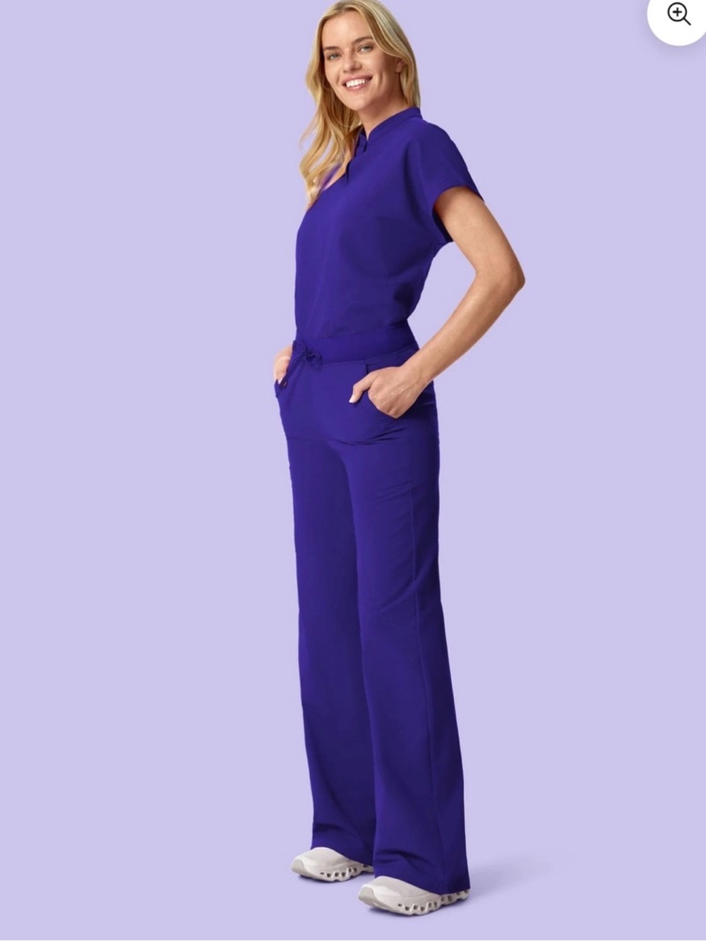 Mandala Women's Wide-Leg Srub Set in True Grape
